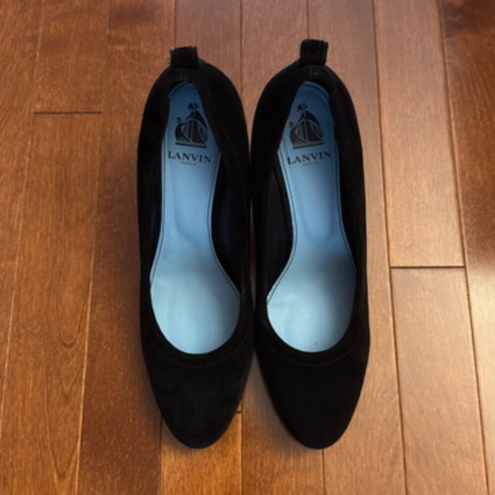 Lanvin Suede Calfskin Wedge Pump